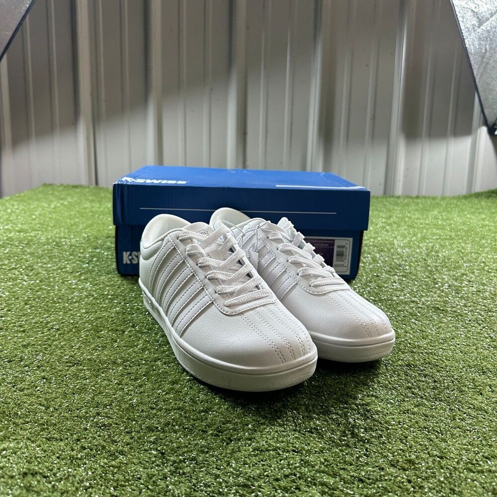 K-Swiss Court Open Stripes Women US 8 White Sneakers
